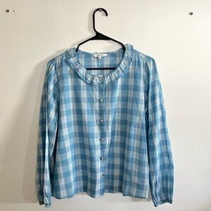 Madewell Blue Plaid Blouse